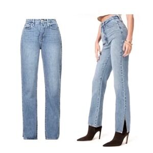 Good American Light Blue Straight Leg Jeans